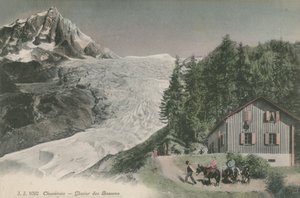 Chamonix - Bossons isbre. Postkort sendt i 1913. av French Photographer