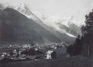 Chamonix og Mont-Blanc (s/hvitt bilde) av French Photographer