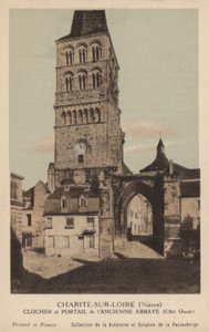 Charite Sur Loire, Bell Tower og Portal of the Old Abbey av French Photographer