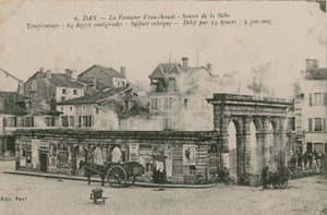 Dax - den varme vannkilden - kilde fra Nebe. Postkort sendt i 1913. av French Photographer