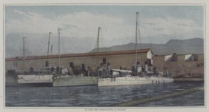 Ødeleggere i Toulon havn, Frankrike (fargebilde) av French Photographer
