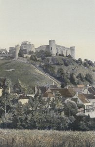 Druyes, Chateau, utsikt tatt fra innsjøen av French Photographer
