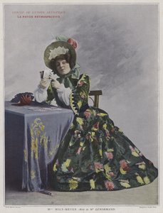 Emilie Mily-Meyer som Mademoiselle Lenormand i La Revue Retrospective (farget bilde)