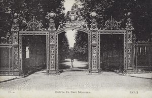 Inngang, Parc Monceau, Paris (s/hvitt-bilde) av French Photographer