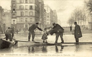 Oversvømmelsen av Paris, Frankrike, januar 1910 av French Photographer