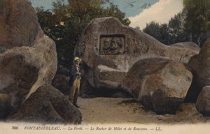 Fontainebleau, La Foret, The Rock Of Miletus og Rousseau av French Photographer