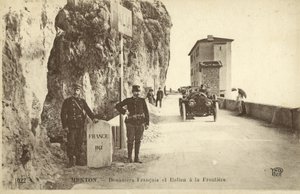 Fransk-italiensk grense, Menton (s/hvitt bilde) av French Photographer