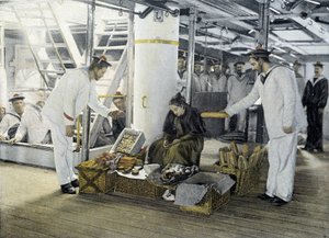 Fransk marine, slutten av 1800-tallet: kjøpmannen av spiselige varer - Bibl. des Arts deco. av French Photographer