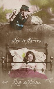 Spill av gutten og drømmen om jenta (tonet bilde) av French Photographer
