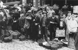 Gartnere ved Les Halles-markedet, Paris, 1907 av French Photographer