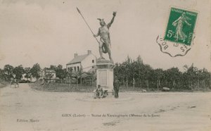 Gien (Loiret), Statue av Vercingetorix. Postkort sendt i 1913. av French Photographer