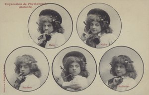 Jente som trekker ansikter (s/hvitt-bilde) av French Photographer