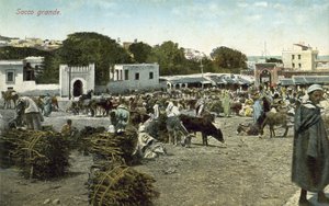 Grand Socco, Tanger, Marokko (fargebilde) av French Photographer