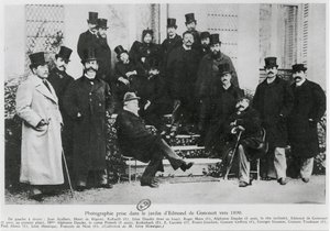Gruppe i hagen til Edmond Huot de Goncourt, ca. 1890
