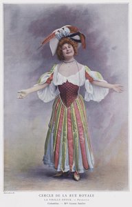 Jeanne Saulier som Colombine i La Vieille Revue (farget bilde) av French Photographer