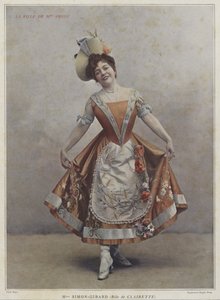 Juliette Simon-Girard som Clairette i Madame Angots datter (farget bilde)