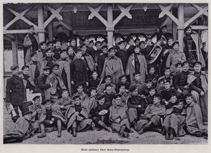 Den russiske hæren: Paul Saint-Petersburg Military School (s/hv-bilde) av French Photographer