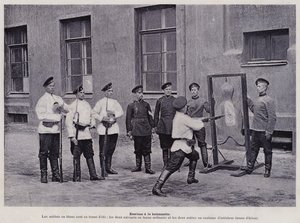 Den russiske hæren: Bajonettgjerde (s/hvitt-bilde) av French Photographer