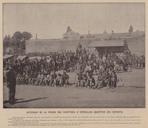 Paris-kommunen, interiøret i fengselet til Chantiers i Versailles, barnekvarteret (s/hvitt-bilde) av French Photographer
