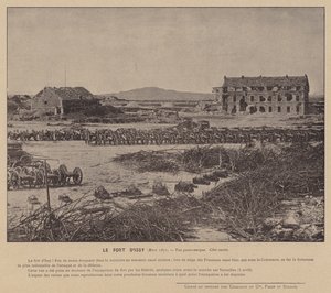 Paris-kommunen, Le Fort D'Issy, mars 1871, panoramautsikt, vestkysten (s/hvitt-bilde) av French Photographer