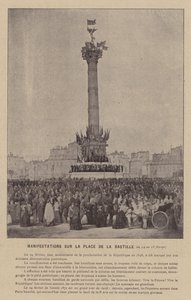Paris-kommunen, demonstrasjoner på Place De La Bastille, 24.–28. februar (s/hvitt-bilde) av French Photographer