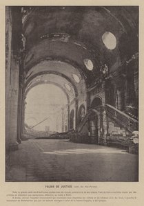 Paris-kommunen, Palais De Justice, Salle des Pas-Perdus (s/hvitt-bilde) av French Photographer
