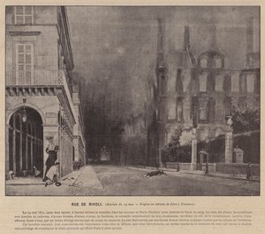 Paris-kommunen, Rue De Rivoli, matiné 24. mai (s/hvitt-bilde) av French Photographer
