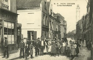 Rue Pierre-Mulard, Calais (s/hvitt bilde) av French Photographer