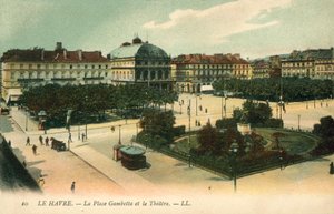 Le Havre, Place Gambetta, Teateret av French Photographer