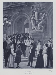 Forlate et ball på Paris Opera (s/hvitt bilde) av French Photographer