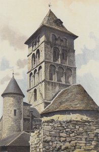 Livernon, Church, Bell Tower og Apse av French Photographer