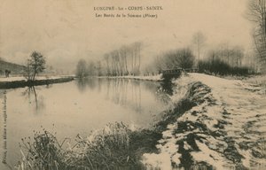 Longpre-les-Corps-Saints - bredden av Somme om vinteren. Postkort sendt i 1913. av French Photographer