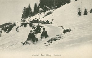 Lugers på et fjell (s/hvitt bilde) av French Photographer