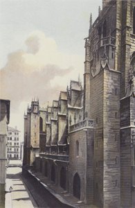 Lyon, St-Nizier kirke, N sidefasade av French Photographer