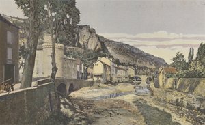 Meyrueis, La Jonte, i den nedre delen av byen av French Photographer
