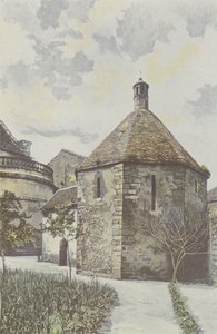 Montmorillon, liten åttekant, i hagen til seminaret av French Photographer