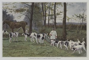 Pakke med hunder av Baron de Carayon-Latour i Virelade, Frankrike (fargebilde) av French Photographer
