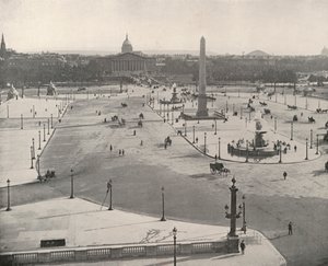 Paris: En sørutsikt over Place de la Concorde (s/hvitt-bilde) av French Photographer