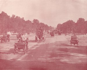 Paris: Avenue Champs Elysees (s/hvitt bilde) av French Photographer