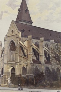 Paris, Saint-Medard Church, Porch O og sidevisning av French Photographer