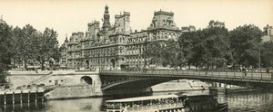 Paris, rådhuset og Arcole-broen, rådhuset og Arcole-broen av French Photographer