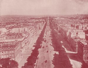 Paris: Perspektiv av Champs Elysees (s/hvitt bilde) av French Photographer