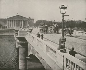 Paris: Pont de la Concorde og Deputertkammer (s/hv-bilde) av French Photographer