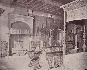 Paris: Room of Francis I, Musee Cluny (s/hvitt bilde) av French Photographer