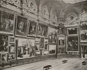 Paris: Det nye franske galleriet, Louvre-museet (s/hvitt-bilde) av French Photographer