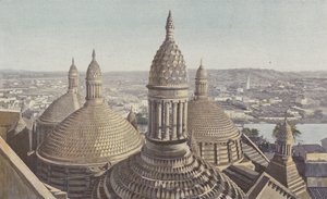 Perigueux, Saint-Front katedral, kupoler sett fra klokketårnet av French Photographer