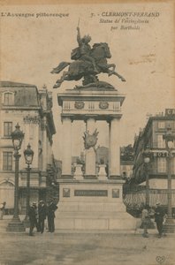 Pittoreske Auvergne - statue av Vercingetorix av Bartholdi i Clermont-Ferrand. Postkort sendt i 1913. av French Photographer