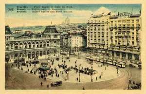 Place Rogier og Gare du Nord, Brussel (fargebilde) av French Photographer