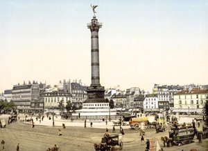 Place de la Bastille, Paris, pub. 1900 av French Photographer