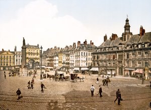 Place du General de Gaulle, Lille, 1890-1900 av French Photographer